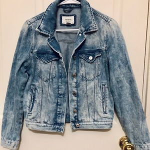 Acid wash jean button jacket